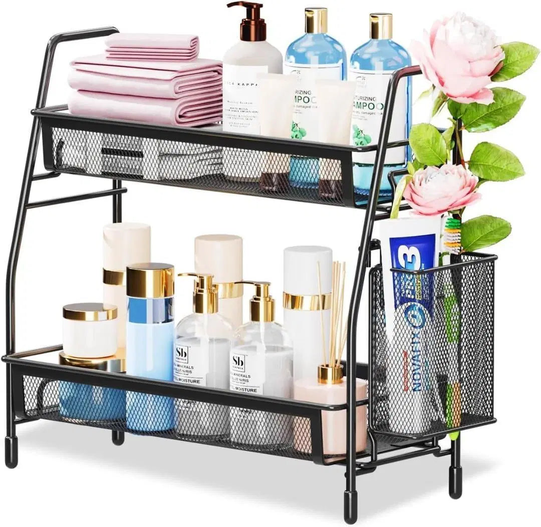 Durable Black Stainless Steel Organizer - 1 Pc for Efficient Storage Solutions